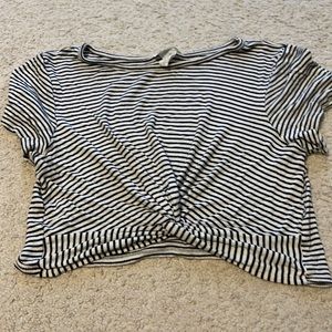 Black and White Cropped Shirt